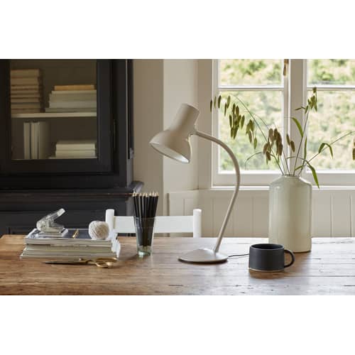 Lampada da tavolo Type 75 Mini metallo grigio / H 46 cm - Anglepoise - Grigio talpa - Acciaio, Alluminio, Ghisa