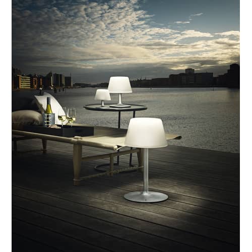 Lampada Solare Da Tavolo VINCO 20414 – LED Bianco, Vetro Satinato E Metallo