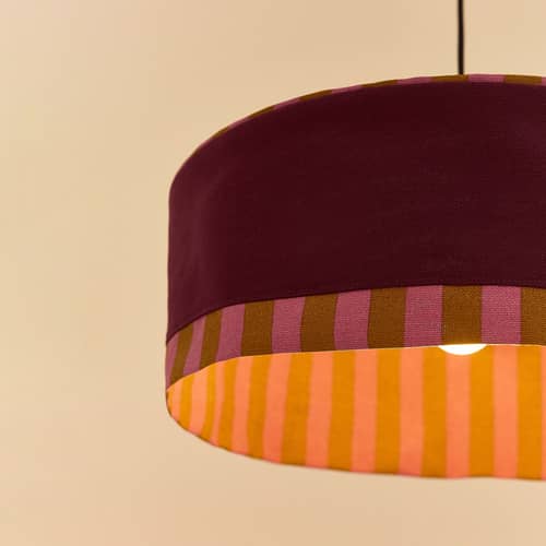 Paul Lampshade textile purple / Ø 50 x H 18 cm - NOBODINOZ - Plum - Cotton