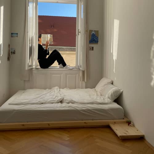 Lit double Dock / Pour matelas 180 x 200 cm - KARUP DESIGN - Pour matelas 180 x 200 - Pin massif certifié FSC