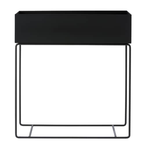 Plant Box Pflanzengefäß mit Gestell / L 60 cm x H 65 cm - Ferm Living - Schwarz - Epoxid-lackierter Stahl