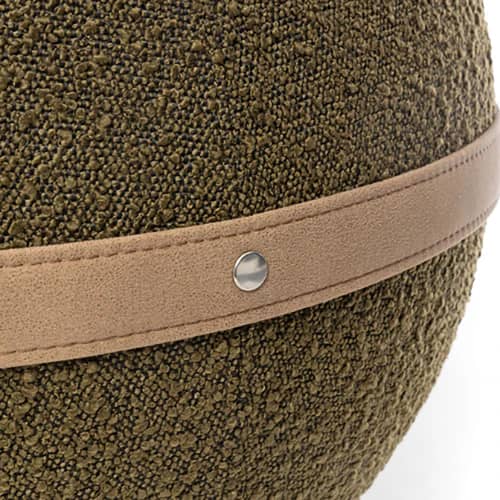 Pouf Bouclette Regular vert / Ergonomique - Ø 55 cm / Laine bouclette - BLOON PARIS - Canopée - Laine bouclée, PVC