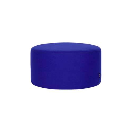 Pouf Folk Petit tessuto blu / Ø 50 x H 25 cm - NOO.MA - Morbido mirtillo (lana) - Espanso, Lana, Legno