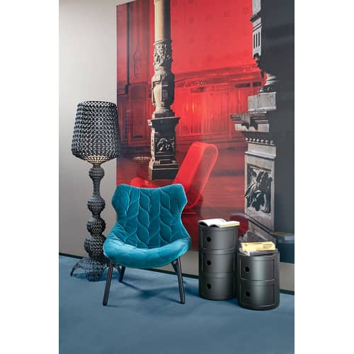 Rangement Componibili vert (1968) / Mat - 3 tiroirs - H 58 cm / Recyclé - Exclusivité en édition limitée - Kartell - Vert mat - Technopolymère thermoplastique recyclé