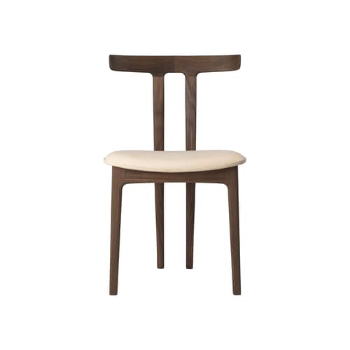 Sedia OW58 - T-Chair legno naturale / Ole Wanscher - 1958 - CARL HANSEN & SON - Noce oliato / Beige rosato (Sif 90) - Noce massello oliato, Pelle, Schiuma di poliuretano