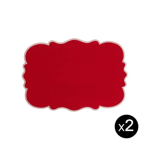 Set de table Smerlato / Set de 2 - 33 x 48 cm - Bitossi Home - Rouge / Bord rose - Coton, Lin