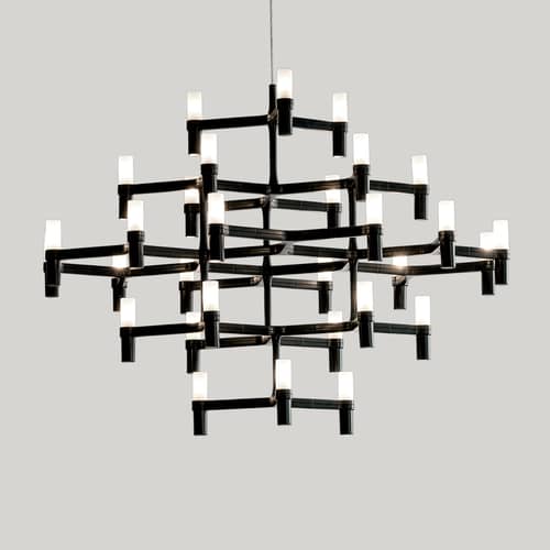 Suspension Crown Major métal noir / Ø 113 cm - Nemo - Noir - Aluminium, Verre sablé