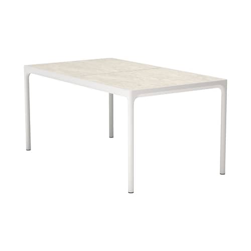 Table rectangulaire Four Ceramic céramique blanc / 160 x 90 cm - Houe - Beige coquillage - Aluminium thermolaqué, Céramique