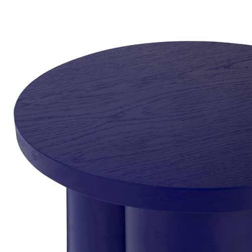 Tabouret Oly bois bleu - NOO.MA - Myrtille douce - Acier, Placage de frêne