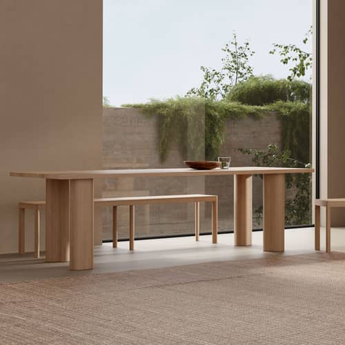 Tavolo rettangolare Galta Forte legno naturale / 240 x 90 cm - KANN DESIGN - Rovere naturale - Impiallacciatura rovere, Rovere massello