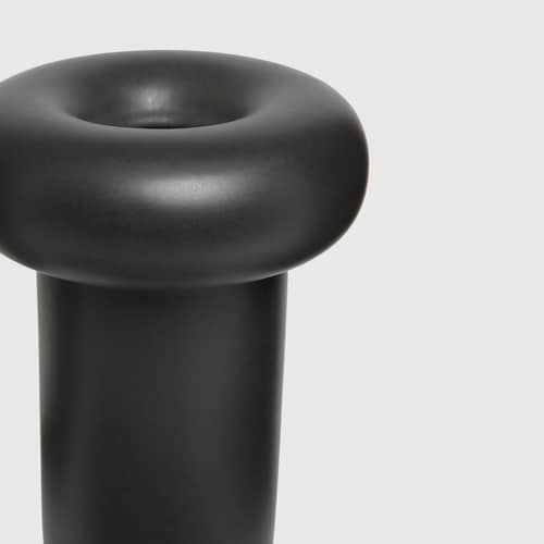 Dough Vase ceramic black / Ø 18 x H 26 cm - TOOGOOD - Coal - Enamelled sandstone