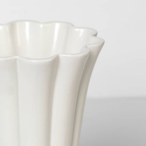 Vase Heli Large céramique blanc / Ø 17 x H 30 cm - BROSTE COPENHAGEN - H 30 cm / Crème - Grès émaillé