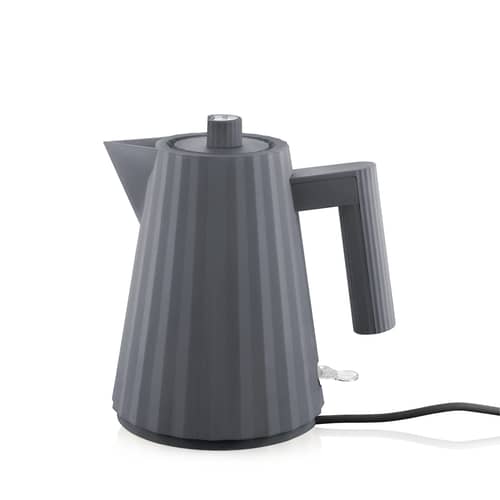 Wasserkocher Plissé plastikmaterial grau / 1 L - Alessi - Dunkelgrau - thermoplastisches Harz