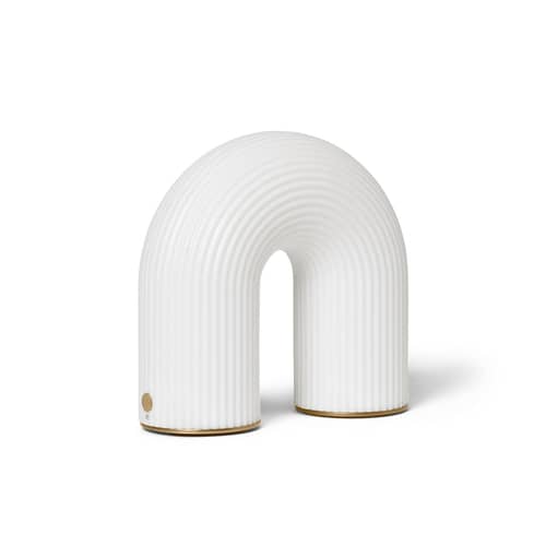 Vuelta LED Wireless rechargeable lamp plastic material white / L 16.5 x H 15.5 cm - Ferm Living - White - Polythene