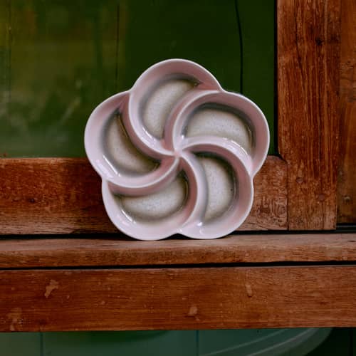 Piatto da aperitivo 70s ceramics ceramica rosa / Ø 20 cm - HK LIVING - Rosa Muse - Gres smaltato
