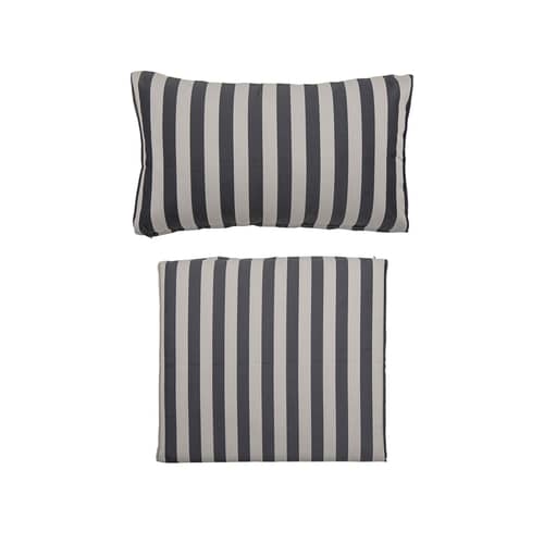 Armlehne  textil schwarz / Set 2 Kissenbezüge für Sessel Mundo (ohne Füllmaterial für Kissen) - Bloomingville - Schwarz & weiß gestreift - Polyesterfaser