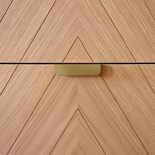 Marius Chest of drawers natural wood L 100 x H 90 cm - Hartô - Natural oak - MDF veneer oak, Metal, Solid oak