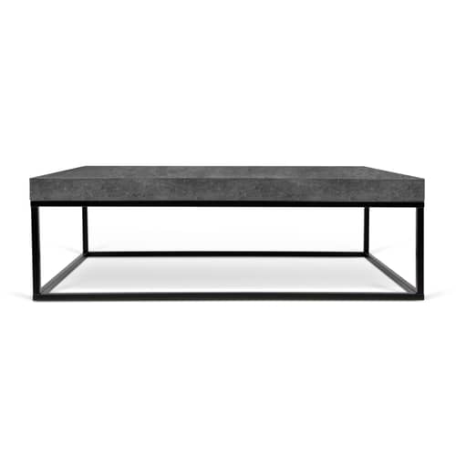 Adelaïde Coffee table wood grey / 120 x 75 cm x H 38 cm - Concrete-effect melamine - POP UP HOME - 120 x 75 cm / Grey concrete effect - High density fibreboard, Lacquered metal, Melamine