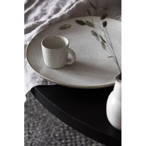 Espresso tazza Pion ceramica bianco grigio / Porcellana - House Doctor - Bianco-grigio - Porcellana smaltata