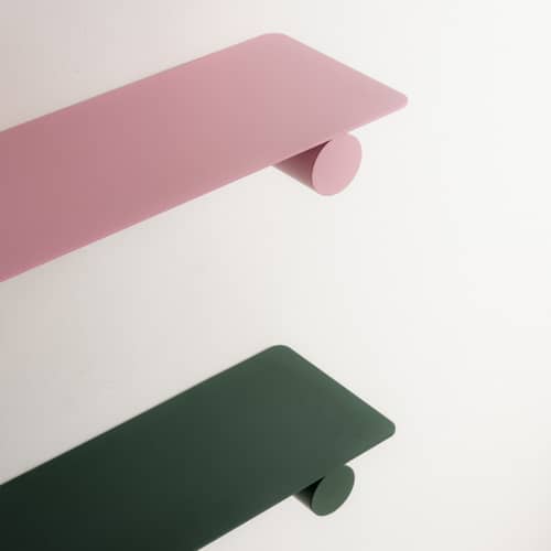 Étagère Pipeline Duo métal vert / L 76 cm - raawii - Vert mousse - Aluminium