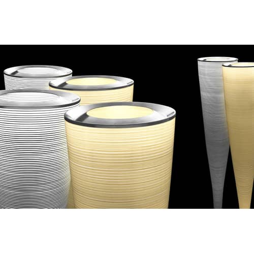 Mite LED Floor lamp plastic material black H 185 cm - Foscarini - Black - Carbon, Fibreglass
