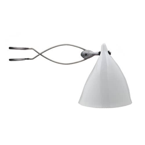 Lampada a pinza Cornette ceramica bianco in porcellana - Tsé-Tsé - Porcellana bianca smaltata - Porcellana