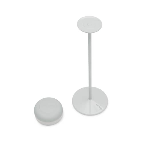 Lampada da esterno ricaricabile senza fili Cheerio LED metallo grigio / Ø 8 x H 26 cm - Fatboy - Grigio chiaro - ABS, Acciaio inossidabile, Silicone