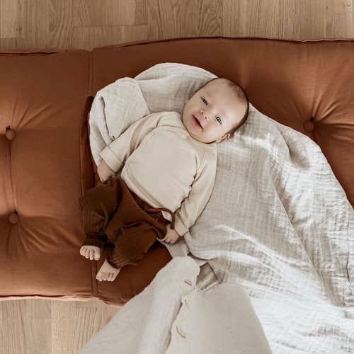 Fauteuil convertible enfant Mini Cube / Lit d\'appoint - KARUP DESIGN - Brun argile 759 - Coton, Fibres mélangées, Mousse