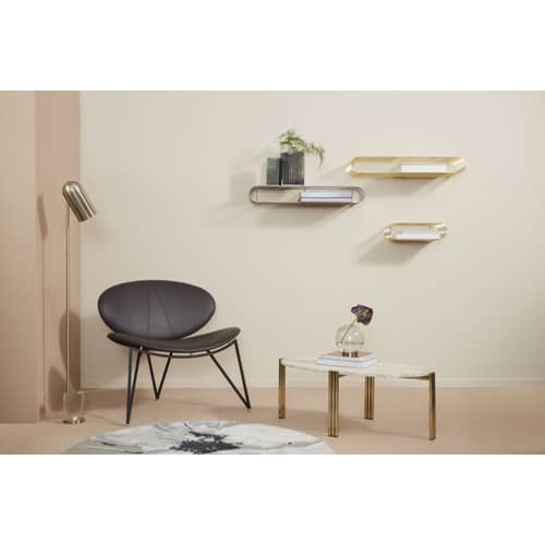 Semper Low armchair leather brown / Leather - AYTM - Java Brown - Foam, Leather, Steel