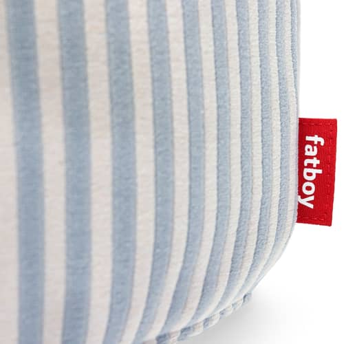 Pouf Point Terry bleu / Tissu éponge - Ø 50 cm - Fatboy - Bleu Blizzard / Crème -  Micro-billes EPS, Tissu éponge