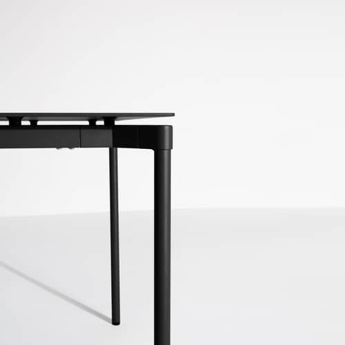 Fromme Rectangular table metal black / Aluminium - 180 x 90 cm - Petite Friture - Black - Aluminium