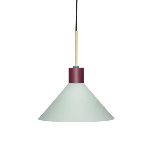 Sospensione Crayon metallo blu / Ø 35 cm - HÜBSCH - Blu pallido / Bordeaux - Ferro laccato