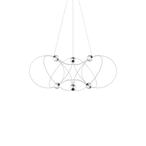 Sospensione Munari 6 metallo nero / LED - Ø 120 x H 45 cm / Versione preassemblata - DCW éditions - Nero - Acciaio, Acrilico