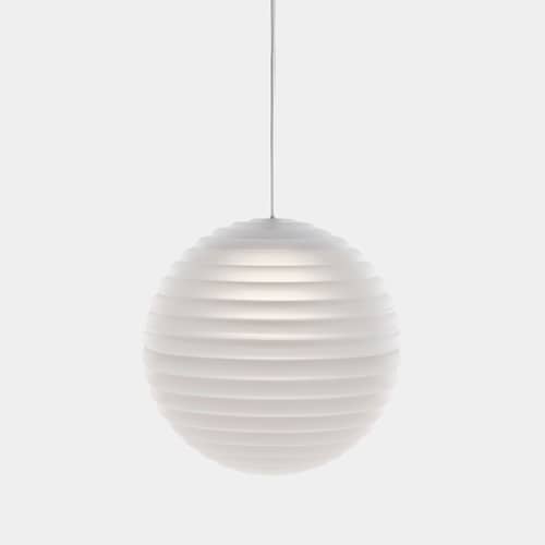 Sospensione Press Medium Sphere vetro bianco / LED - Ø 30 cm - Tom Dixon - Gelato - Vetro pressato