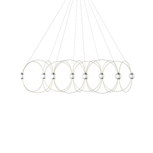 Suspension Munari 8 / LED - 156 x 45 x H 42 cm / Version pré-assemblée - DCW éditions - Or - Acier, Acrylique