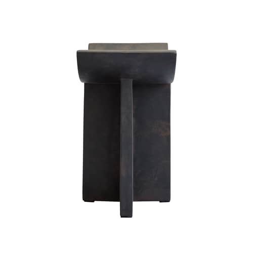 Tabouret Brutus marron / L 60 cm - 101 COPENHAGEN - Café - Béton fibré