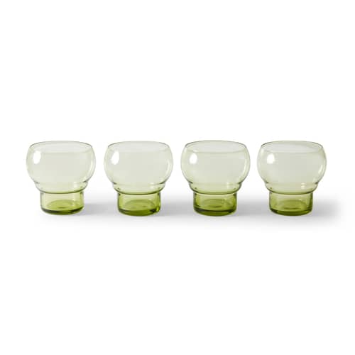 Set de 4 verres 70s glassware / 27 cl - HK LIVING - Vert - Verre