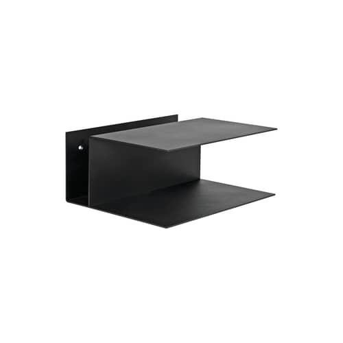 Lager Wall-mounted bedside table metal black / W 35 x D 30 x H 15.5 cm - Ferm Living - Black - Powder-coated iron