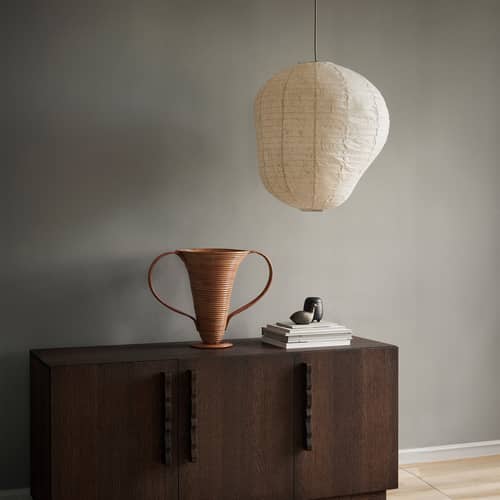Abat-jour Kurbis / Ø 75,5 x H 80 cm - Ferm Living - Ø 75,5 x H 80 cm - Acier inoxydable, Papier Washi