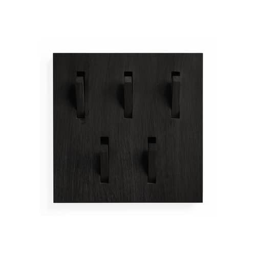 Appendiabiti Utilitile legno nero / 5 ganci a ribalta - 40 x 40 cm / Rovere - Ethnicraft - Nero - Rovere tinto