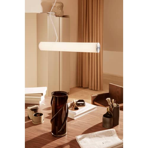 Armadio Sill legno beige / L 70 x H 200 cm - MDF scanalato - Ferm Living - Beige Cachemire - MDF tinto