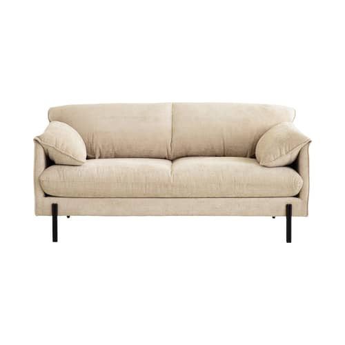 Sofa 2 Sitzer Camilla textil beige / L 167,5 cm - NV GALLERY - Antik-Beige - Eisen, Gewebe, High Density-Schaum
