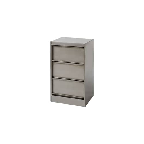 Cassetto contenitore CC3 metallo argento / Rotelle rimovibili - L 41 x H 68 cm / Riedizione del 1930 - Tolix - Verniciato grezzo - Acciaio