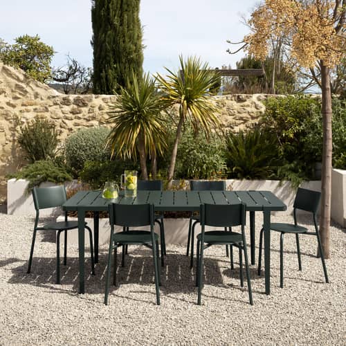 Chaise empilable SSDr Outdoor plastique vert / Pour l\'extérieur - Recyclé - TIPTOE - Vert forêt - Acier thermolaqué, Polypropylène recyclé