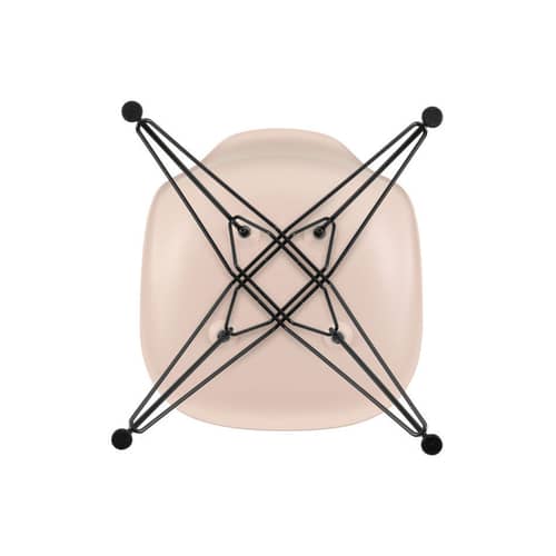 Chaise RE DSR - Eames Plastic Side Chair / (1950) - Pieds noirs / Recyclé - Vitra - Rose tendre / Pieds noirs - Acier laqué époxy, Plastique recyclé post-consommation