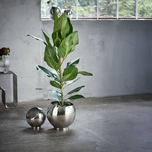 Globe Silver Flowerpot metal silver / Ø 43 cm - AYTM - Silver - Stainless steel