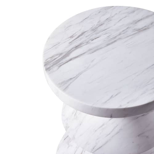 Hocker Zig Zag Marble marmor weiß / Polierter Marmor - POLSPOTTEN - Weiß - Marmor