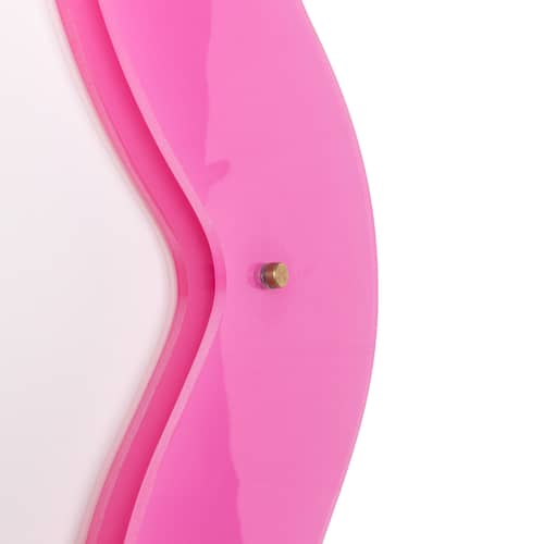 Supercurve - Tall Illuminated mirror with socket plastic material pink / LED - L 90 x H 185 cm - Seletti - Tall / H 185 cm - Acrylic, Glass