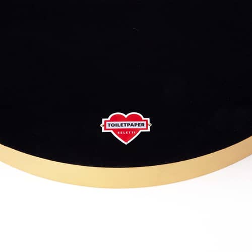 Miroir mural Toiletpaper Pear bois or multicolore / Trumpets - 45 x H 80,5 cm / Seconde vie - Seletti - Trumpets / Cadre laiton - MDF, Verre
