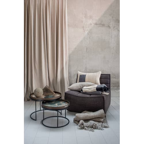Lounge Sessel N701 textil grau / Stoff - Ethnicraft - Dunkelgrau - Gewebe, Holz, Schaumstoff